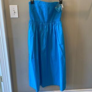Turquoise strapless dress